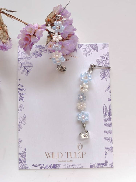 Flower Chain Hoop Earrings